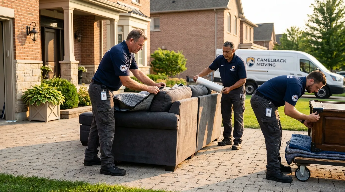 Large estate moving crew wrapping furniture in Zephyrhills, FL