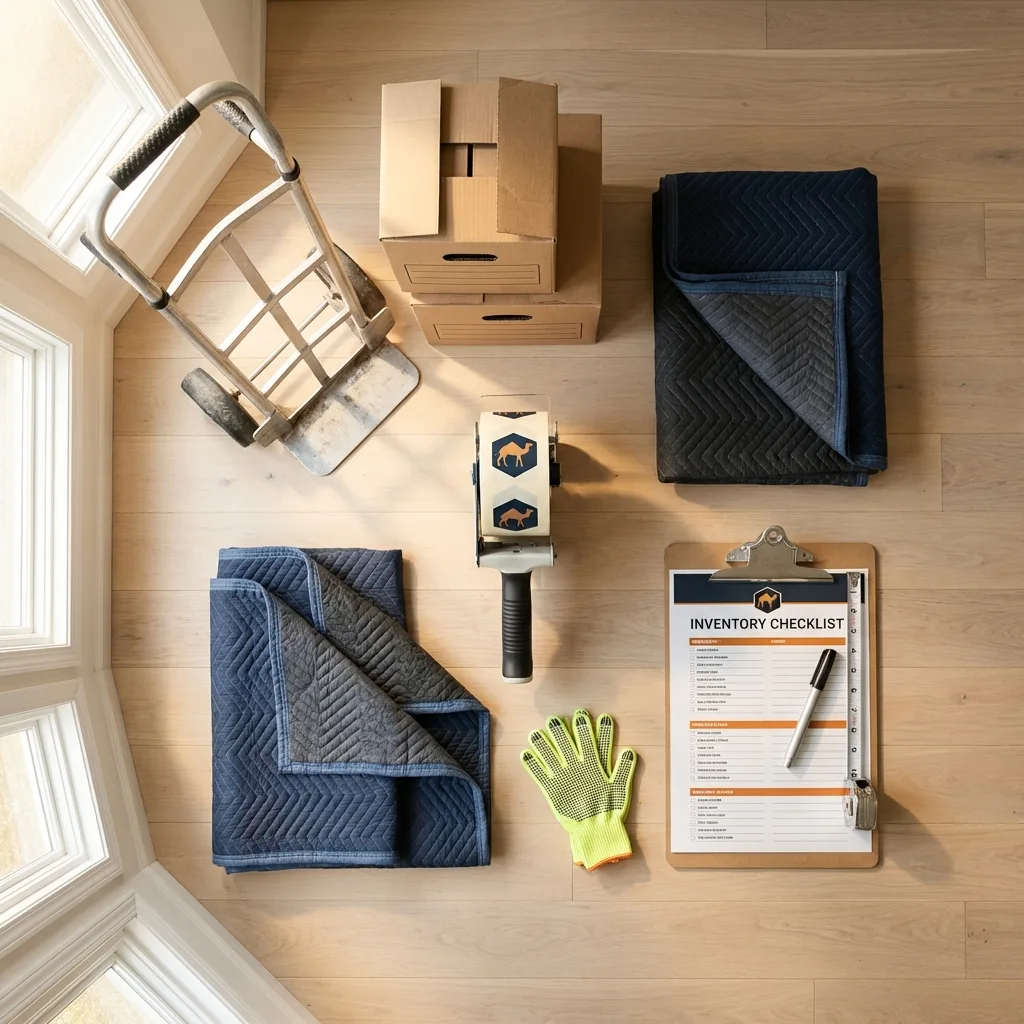 Professional moving supplies and packing materials layout for Zephyrhills residential relocations